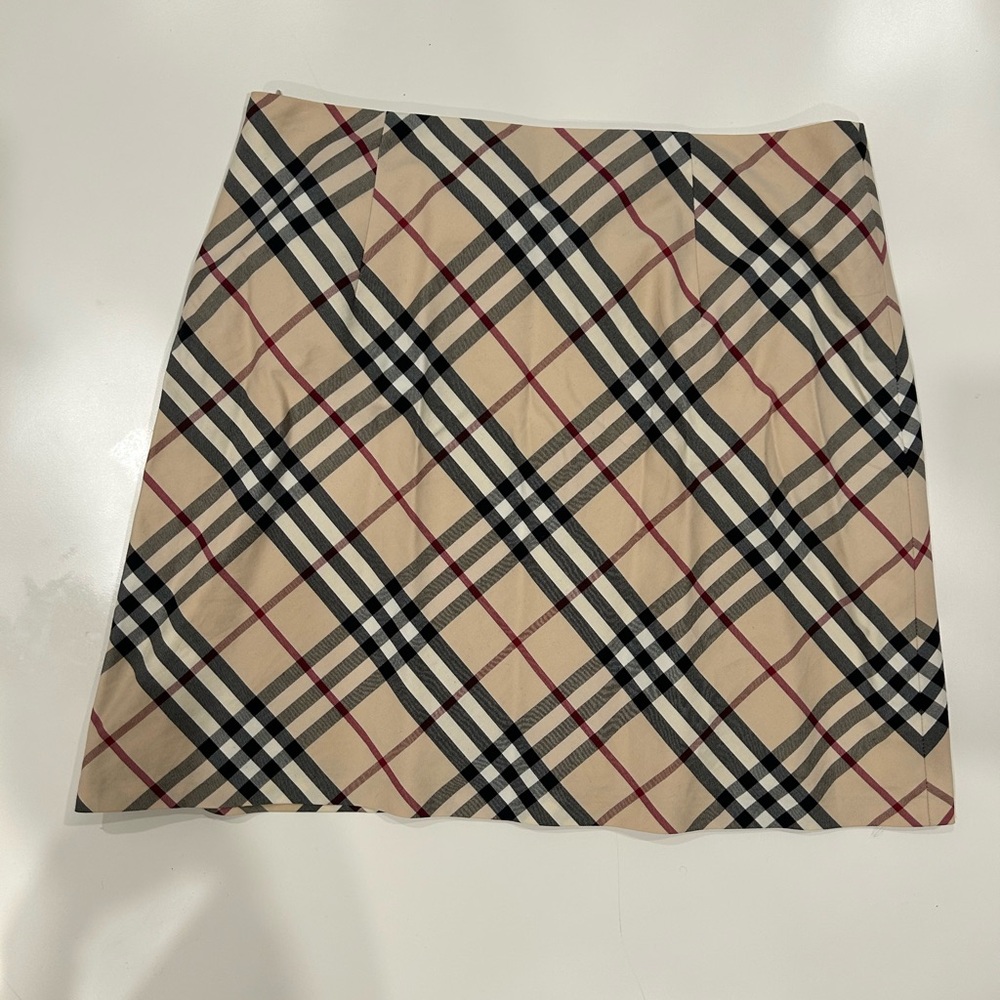Burberry Beige Plaid Mini Skirt